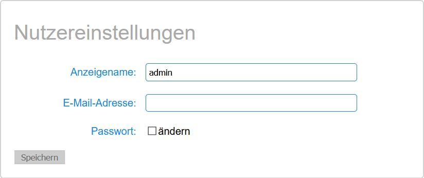 Benutzereinstellungen