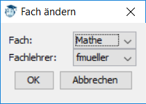 Fach ändern