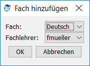 Fach hinzufügen