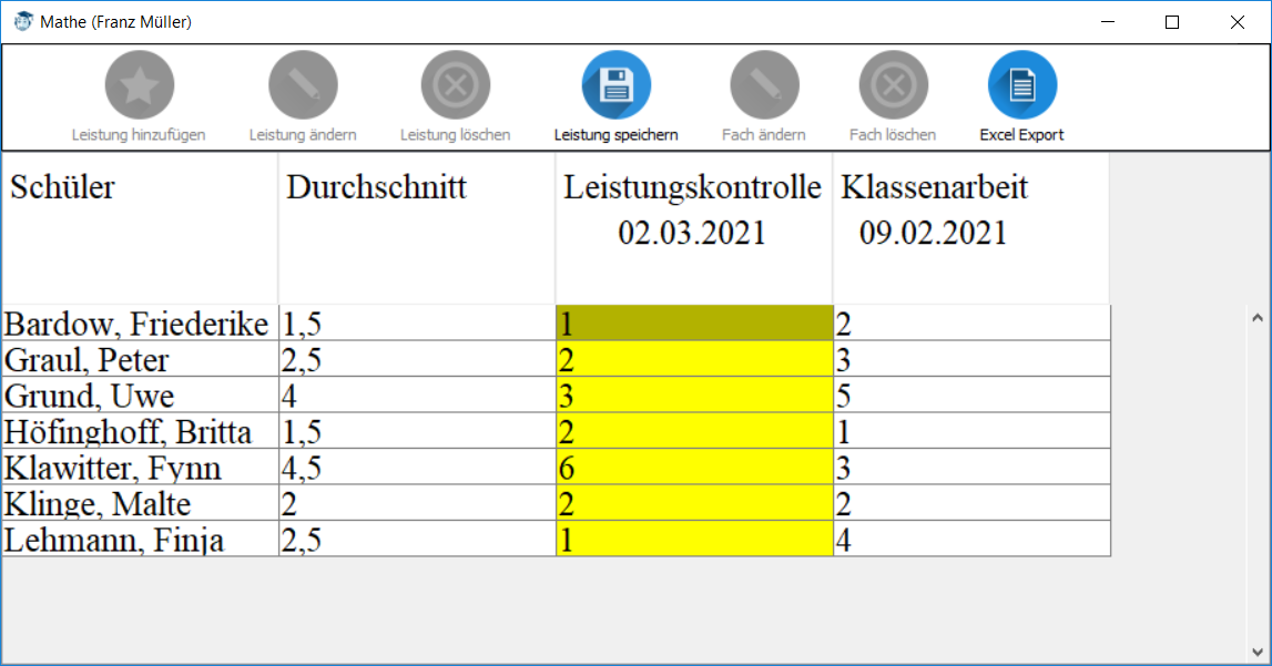 Bearbeiten einer Leistung