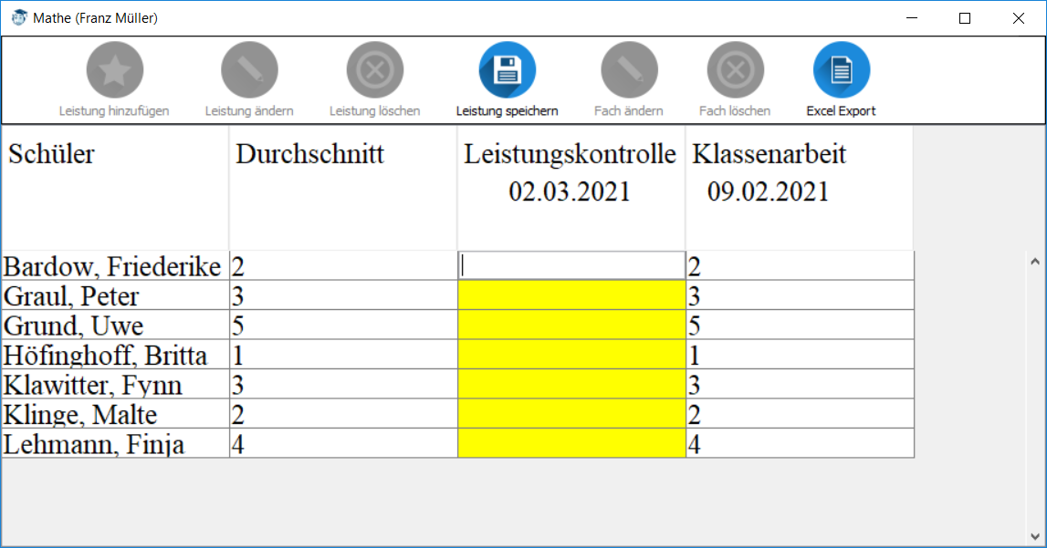 Hinzufügen einer Leistung