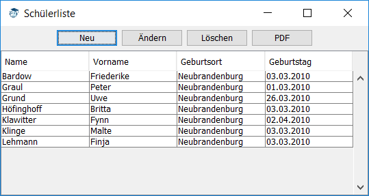 Schülerliste