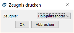 Zeugnis drucken