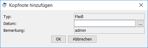 Hinzufügen einer Kopfnote