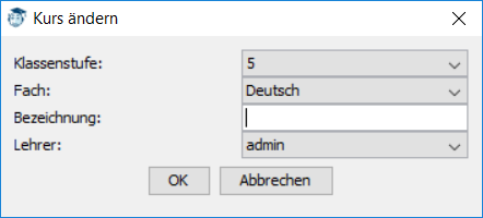 Fach ändern