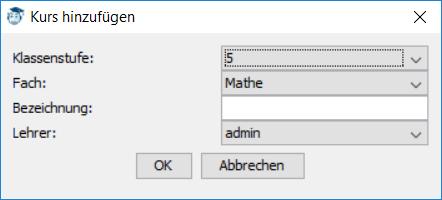 Kurs hinzufügen
