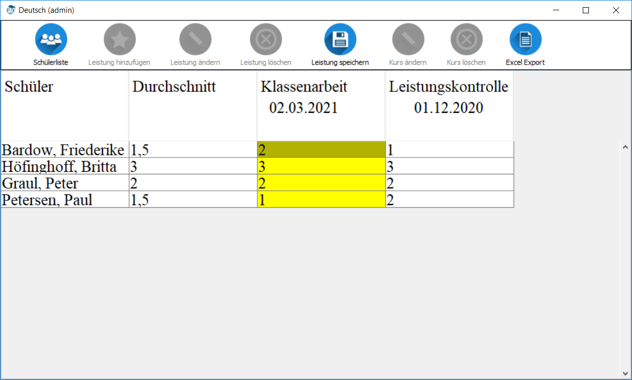 Bearbeiten einer Leistung