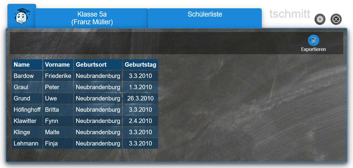 Schülerliste