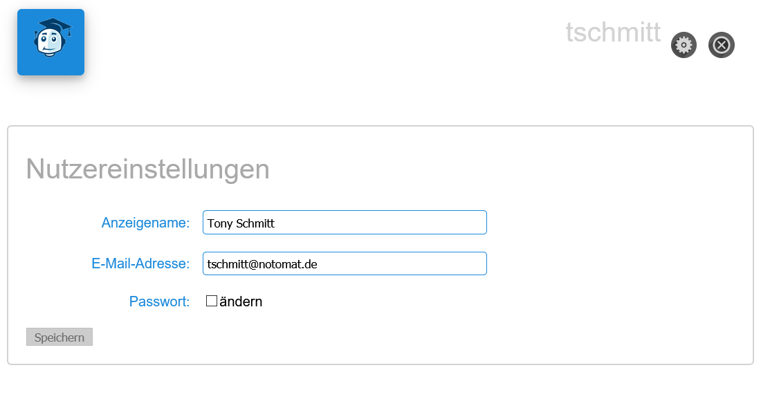 Benutzereinstellungen