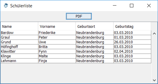 Schülerliste
